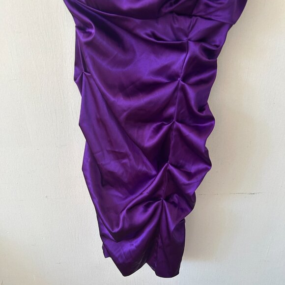 Blondie Nites Formal Dress Womens Size 3 Purple Jeweled One Shouler 90s Cruise - Picture 3 of 8